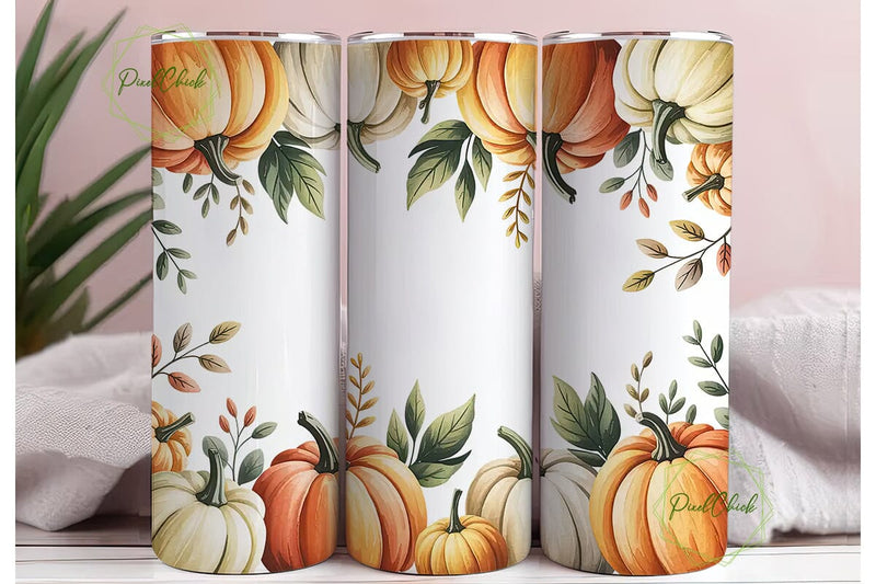Watercolor Pumpkin Patch 20oz Tumbler Sublimation PixelChick 