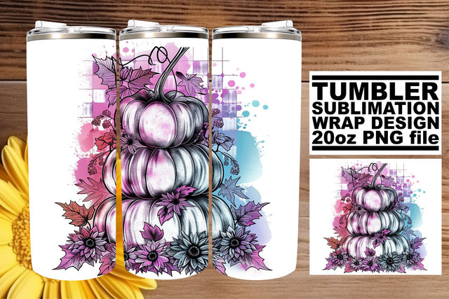 Watercolor Pumpkin Tumbler Design Fall Sublimation afrosvg 