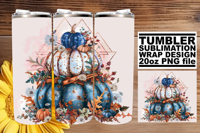 Watercolor Pumpkin Tumbler Wrap Fall Sublimation afrosvg 