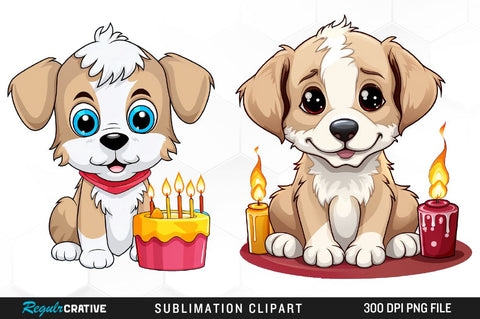 Watercolor Puppies Clipart Bundle Sublimation Regulrcrative 