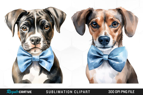 Watercolor Puppies Clipart Bundle Sublimation Regulrcrative 