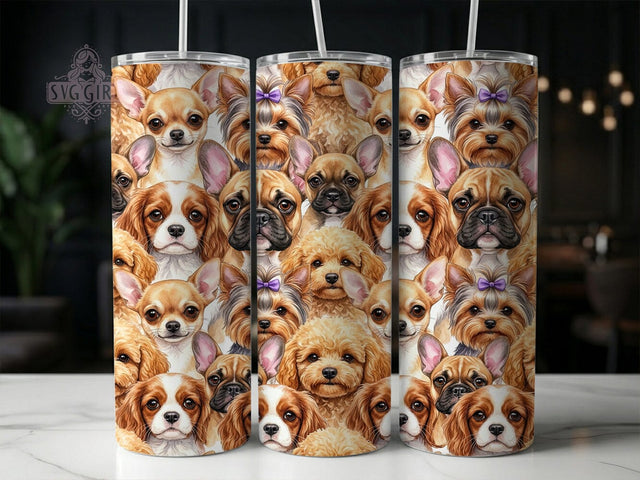 Watercolor Puppy Faces 20oz Tumbler, Watercolor Puppy, Puppy Faces, Puppy Tumbler, 20oz Tumbler, Watercolor Tumbler, Cute Puppy, Tumbler Wrap Sublimation SvggirlplusArt 