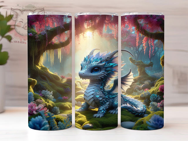 Watercolor Purple Fantasy Dragon Tumbler, Purple Dragon Wrap, 20oz Tumbler Sublimation, Fantasy Dragon Art, Artistic Dragon Design, Mythical Creature Tumbler, Hand Painted Dragon Wrap Sublimation Lara' s Designs 