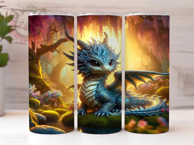 Watercolor Purple Fantasy Dragon Tumbler, Purple Dragon Wrap, 20oz Tumbler Sublimation, Fantasy Dragon Art, Artistic Dragon Design, Mythical Creature Tumbler, Hand Painted Dragon Wrap Sublimation Lara' s Designs 