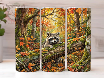 Watercolor Raccoon Autumn 20oz Tumbler, Watercolor Raccoon, Raccoon Autumn, Raccoon Tumbler, 20oz Tumbler, Watercolor Tumbler, Autumn Tumbler, Tumbler Wrap Sublimation Lara' s Designs 