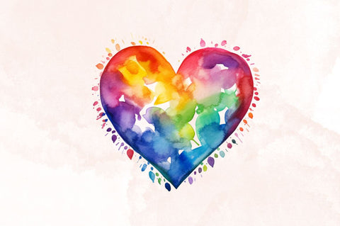 Watercolor Rainbow Heart Watercolor Clipart Bundle Sublimation Designangry 