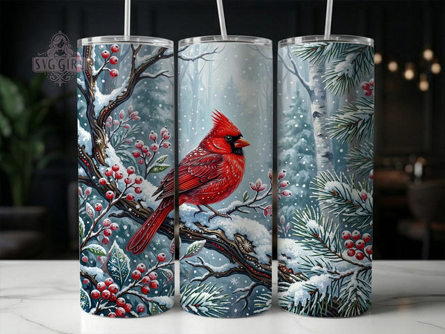Watercolor Red Cardinal 20oz Tumbler, Watercolor Cardinal, Red Cardinal Tumbler, Cardinal Tumbler PNG, Watercolor Red PNG, Red Cardinal PNG, 20oz Tumbler Wrap, Winter Cardinal Sublimation SvggirlplusArt 