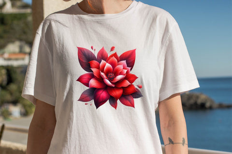 Watercolor Red Flowers Sublimation Clipart Sublimation SVGArt 