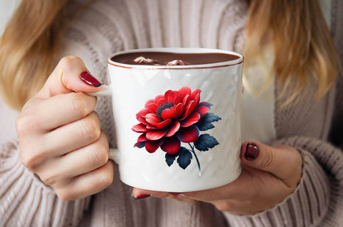 Watercolor Red Flowers Sublimation Clipart Sublimation SVGArt 