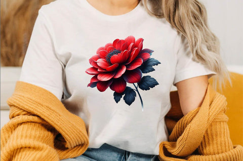 Watercolor Red Flowers Sublimation Clipart Sublimation SVGArt 