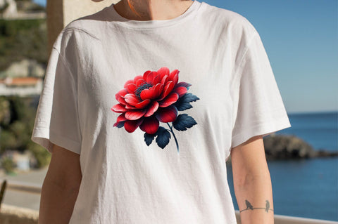 Watercolor Red Flowers Sublimation Clipart Sublimation SVGArt 