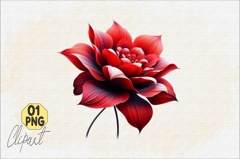 Watercolor Red Flowers Sublimation Clipart Sublimation SVGArt 