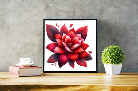 Watercolor Red Flowers Sublimation Clipart Sublimation SVGArt 