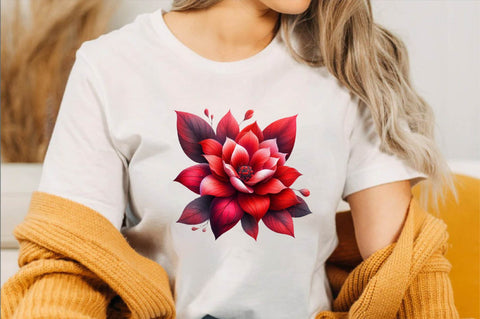 Watercolor Red Flowers Sublimation Clipart Sublimation SVGArt 