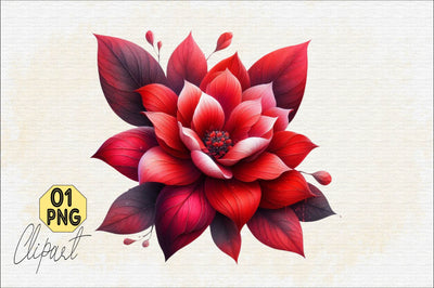 Watercolor Red Flowers Sublimation Clipart Sublimation SVGArt 