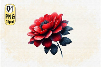 Watercolor Red Flowers Sublimation Clipart Sublimation SVGArt 