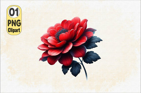 Watercolor Red Flowers Sublimation Clipart Sublimation SVGArt 