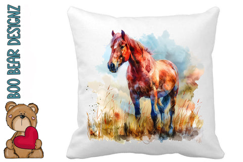 Watercolor Red Horse Clipart Sublimation Boo Bear Designz 
