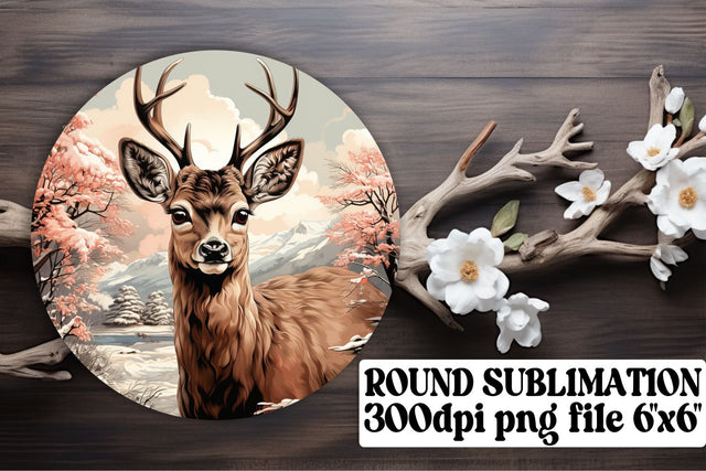 Watercolor Retro Christmas Design Keychain for Round Sublimation afrosvg 