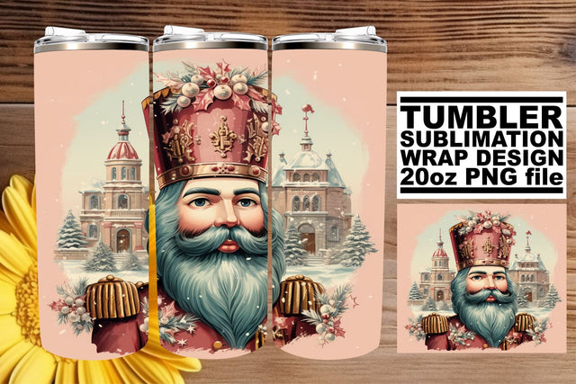 Watercolor Retro Christmas Design - Tumbler Wrap 20oz Sublimation afrosvg 