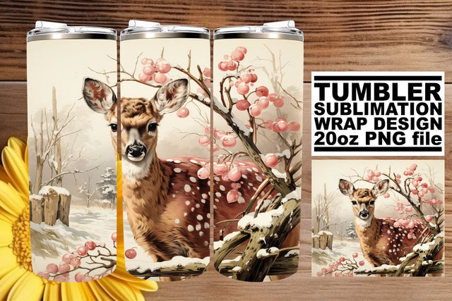 Watercolor Retro Christmas Design - Tumbler Wrap 20oz Sublimation Sublimation afrosvg 