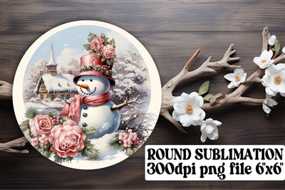 Watercolor Retro Christmas Keychain PNG Holiday Round Sublimation afrosvg 