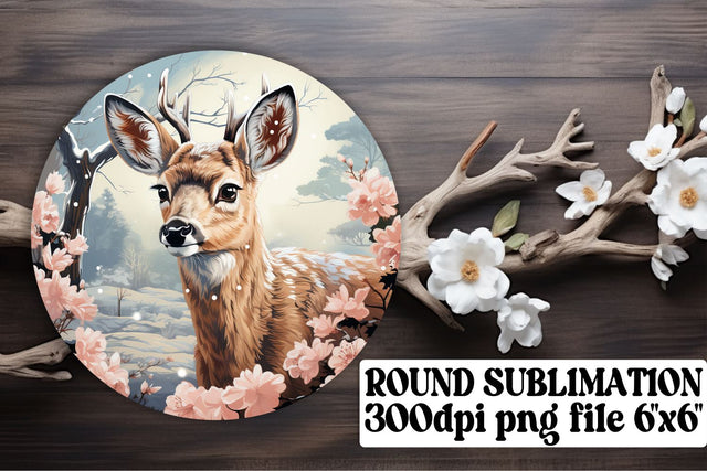 Watercolor Retro Christmas Keychain PNG Sublimation Round Sublimation afrosvg 