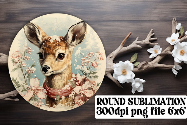 Watercolor Retro Christmas PNG Keychain Sublimation Round Sublimation afrosvg 