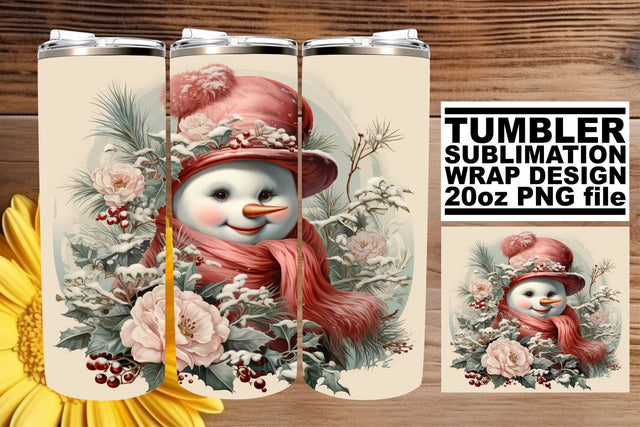 Watercolor Retro Christmas Tumbler Wrap - Holiday 20oz Design Sublimation afrosvg 