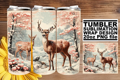 Watercolor Retro Christmas Wrap - Holiday Tumbler 20oz Sublimation afrosvg 