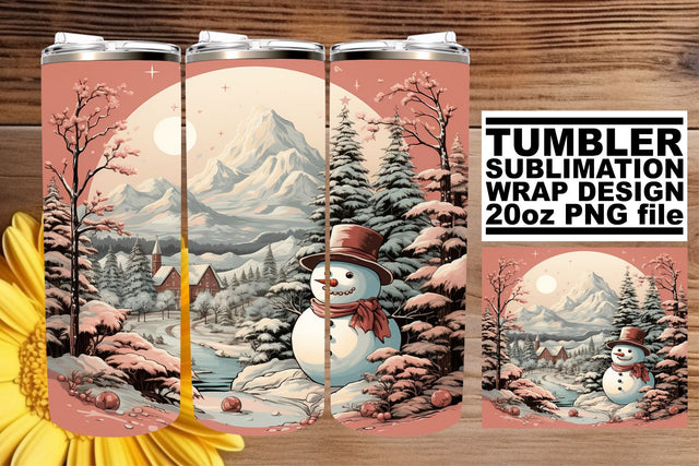 Watercolor Retro Christmas Wrap - Holiday Tumbler Sublimation Sublimation afrosvg 