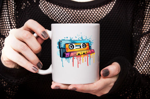 Watercolor Retro Melting Cassetle Tape Clipart Bundle Sublimation Designangry 