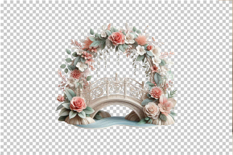 Watercolor Romantic Floral Bridge Clipart Bundle Sublimation SVGArt 