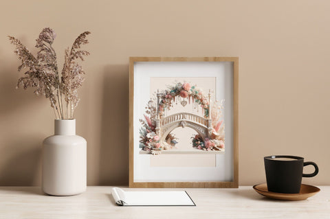 Watercolor Romantic Floral Bridge Clipart Bundle Sublimation SVGArt 