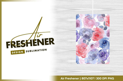 Watercolor roses seamless pattern air freshener png Sublimation Regulrcrative 