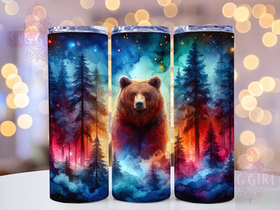Watercolor Rustic Bear Tumbler Wrap, Alcohol Ink Tumbler Wrap, Wildlife Tumbler Design, 20oz Sublimation Wrap, Watercolor Bear Tumbler, Abstract Animal Tumbler, Rustic Nature Tumbler Sublimation SvggirlplusArt 