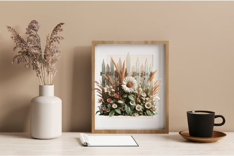 Watercolor Rustic Picket Fences Clipart Sublimation SVGArt 