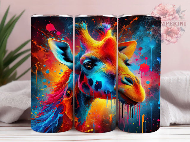 Watercolor Safari Giraffe Tumbler, Alcohol Ink Tumbler, Safari Tumbler Wrap, 20oz Sublimation Wrap, Watercolor Giraffe Tumbler, Animal Print Tumbler, Abstract Giraffe Design Sublimation Li Zamperini 