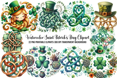 Watercolor Saint Patrick's Day Clipart Sublimation Rupkotha 