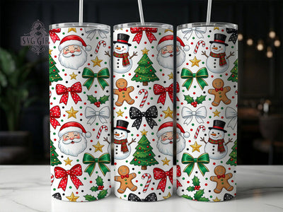 Watercolor Santa Snowman 20oz Tumbler, Watercolor Santa, Santa Snowman, Snowman Tumbler, 20oz Tumbler, Watercolor Tumbler, Christmas Tumbler, Tumbler Wrap Sublimation SvggirlplusArt 