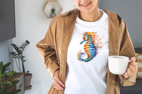 Watercolor Seahorse Clipart Bundle Sublimation Designangry 