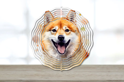 Watercolor Shiba Inu Dog Wind Spinner Sublimation Bundle Sublimation Regulrcrative 