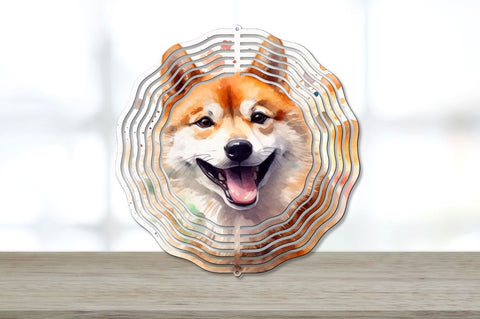 Watercolor Shiba Inu Dog Wind Spinner Sublimation Bundle Sublimation Regulrcrative 