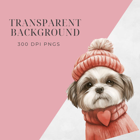 Watercolor Shih Tzu Clipart PNG SVG Elise Cellucci 