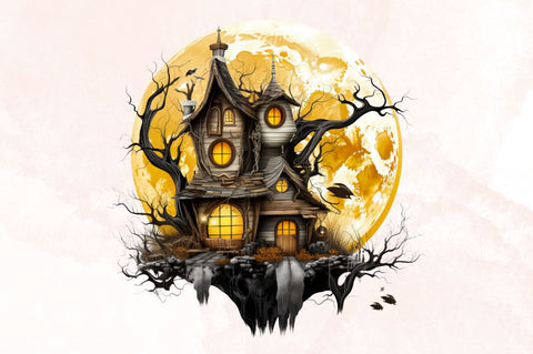 Watercolor Simple Halloween Fairy House Sublimation Bundle Sublimation Designangry 