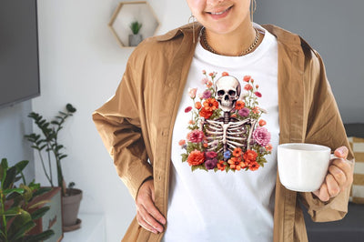 Watercolor Skeleton Flower Sublimation Clipart Bundle Sublimation Designangry 