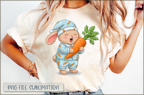 Watercolor Sleepy Baby Bunny PNG Sublimation Shetara Begum 