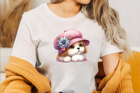 Watercolor сlipart. Cute Puppies Sublimation Clipart Bundle Sublimation SVGArt 