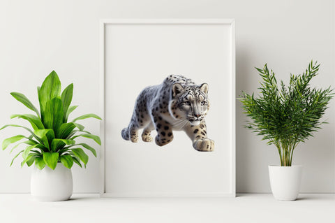 Watercolor Snow Leopard Clipart PNG Sublimation SVGArt 