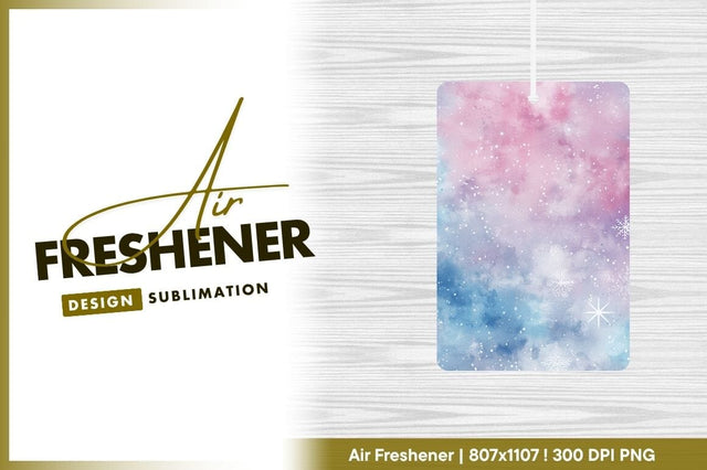 Watercolor snowflake winter background with pink and blue Sublimation Regulrcrative 